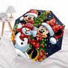 Mickey Mouse Minnie Mouse Automatic Opening and Closing Umbrella - 8 Ribs Portable Folding Umbrella with Plastic Handle, Suitable for Leisur