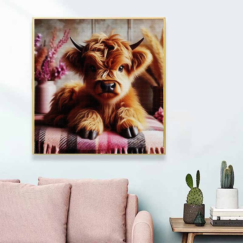 New Arrival 5D DIY Full Circle Diamond Painting "Calf" Embroidery Cross Stitch Home Decor Gift