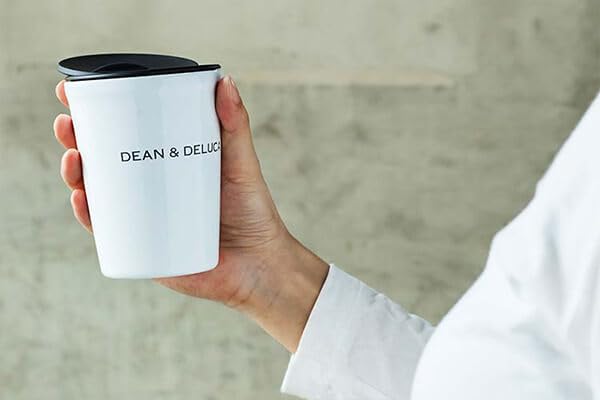 DEAN DELUCA Oțel inoxidabil cu izolație împotriva frigului sau căldurii Larg x & Cana, Alb, 260ml, Capac, Băuturi, Gură, 8.5 12.2cm