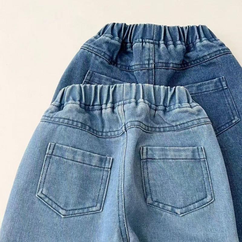 Baby-Denim-Set Jungen Mädchen Vintage Langarm-Oberteil Hose 2-teiliges Kleinkind Lässiges Outfit