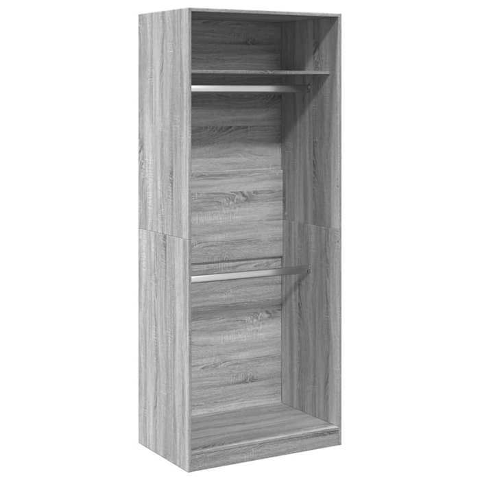 VidaXL Wardrobe Sonoma Grey 80x50x200 Cm Engineered Wood, Storage Cabinet, Wardrobe Organizer, Closet, 3307797