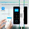 Fingerprint Glass Door Lock App Passcode IC Card Keyless Smart Phone Attendance Lock Electronic Digital Lock