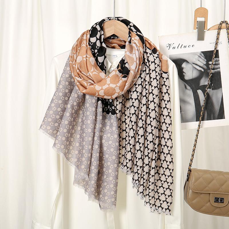 180*90Cm Winter Thick Viscose Scarf Geometric Patchwork Fringe Cotton Shawls And Wraps Pashmina Stole Bufandas Muslim Sjaal