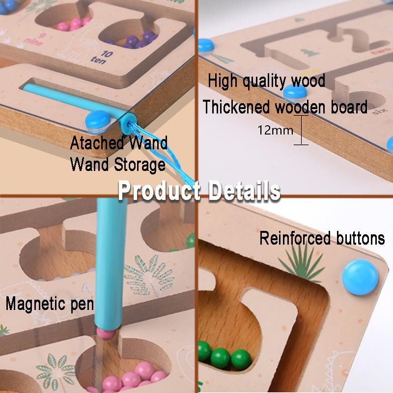 Montessori Magnetic Maze Sorting Board Kid Color Number Cognitive Matching Sensory Game Fine Motor Training Education Parish Toy