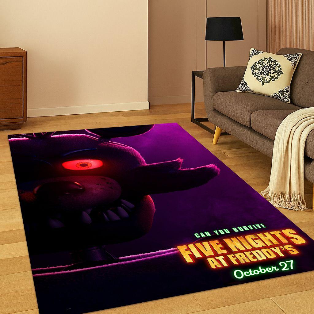Tappeto Cartoon 3D F-FNAF per Camera da Letto Soggiorno Divano Zerbino Decorazione Casa, Tappeto Area Giochi Bambini Antiscivolo Regalo di Natale