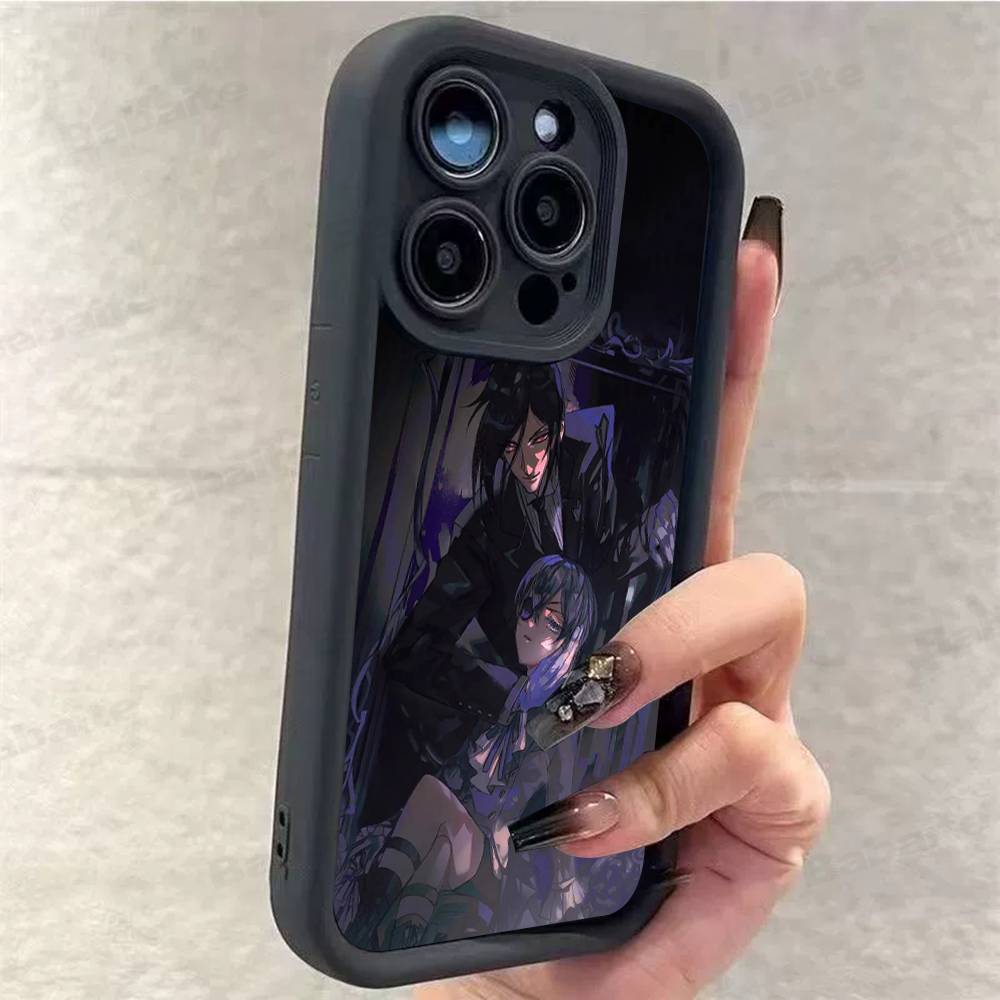 Anime Black Butler Phone Case for iPhone 17 16 15 14 13 12 11 Pro Max Plus Silicone Shockproof Case