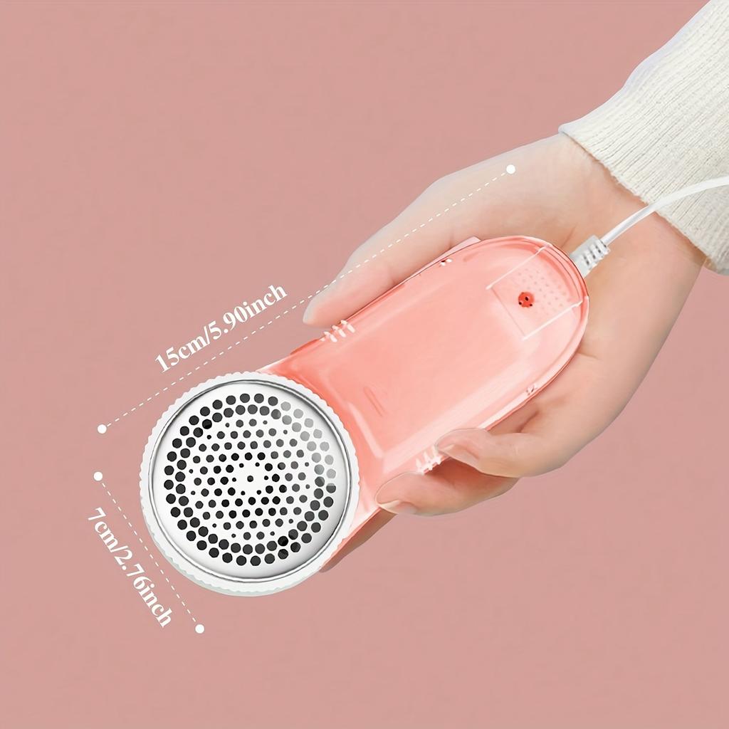 Portable Hair Remover, USB Powered Pink Lint Brush for Clothes