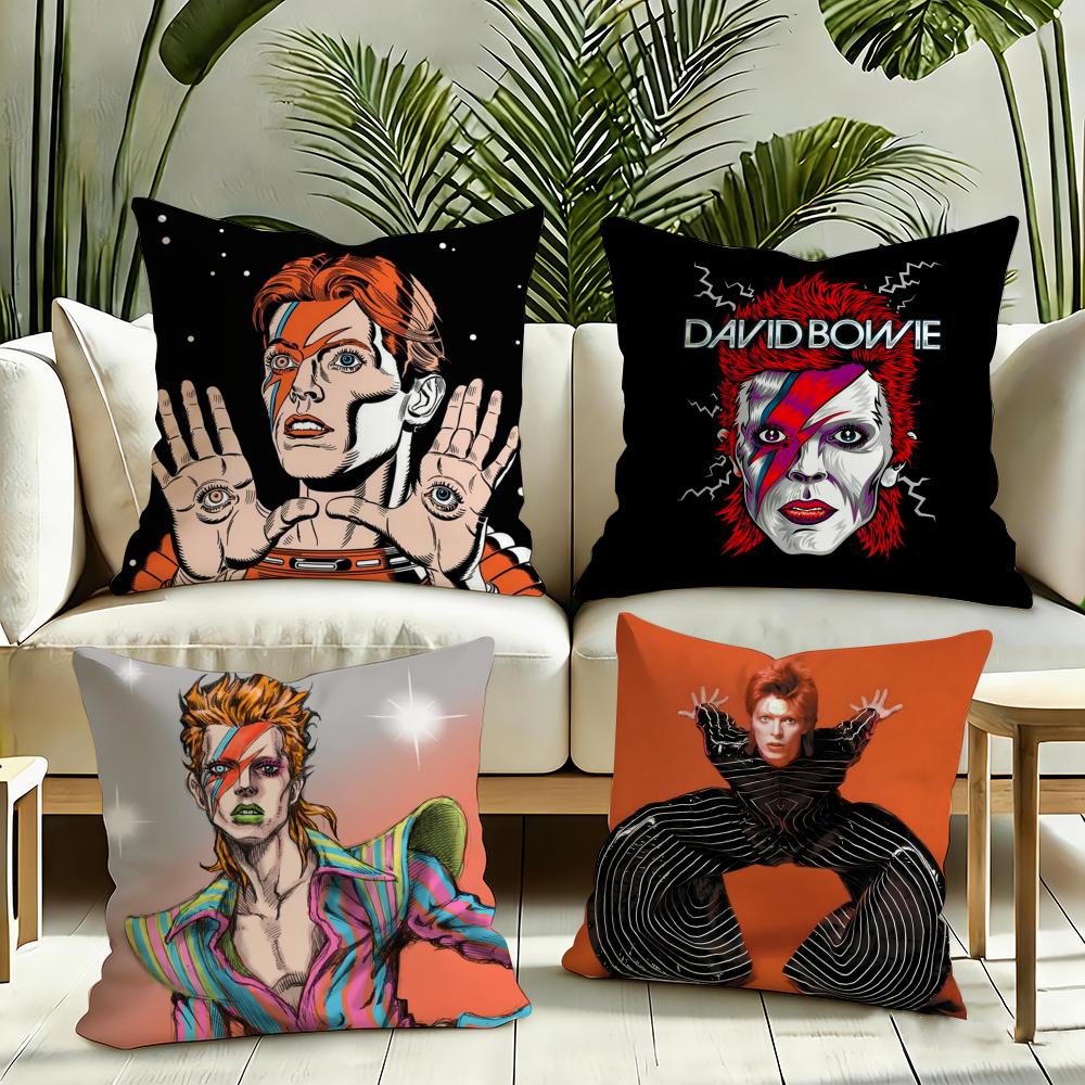Singer DDavid BBowie Cushion Cover Silky Short Plush Invisible Zipper Dustproof Sofa Pillow Case for Home Decor