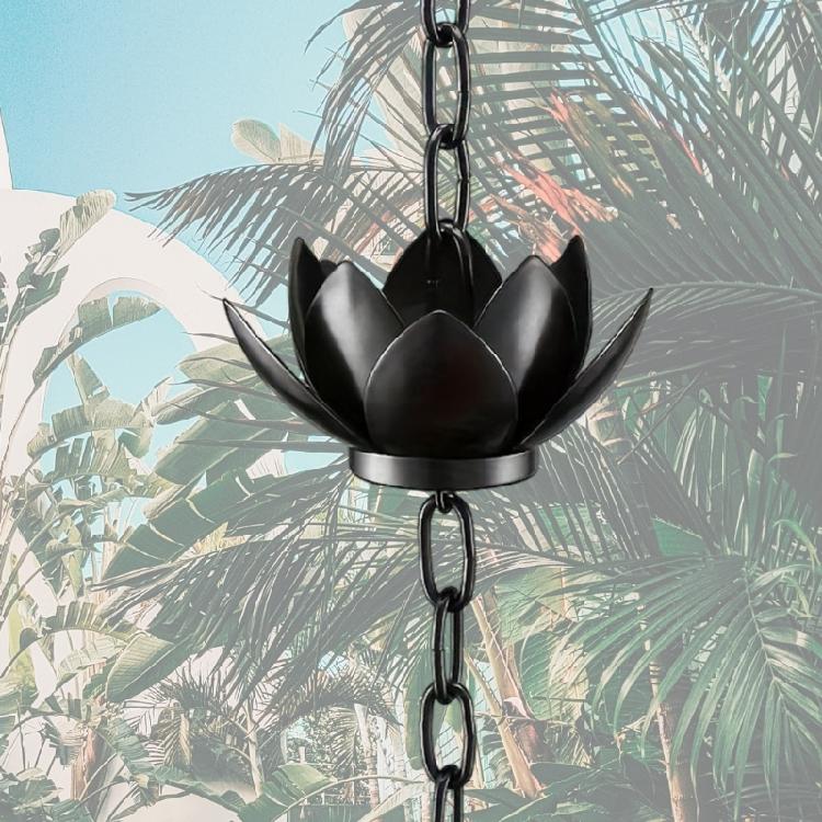 Flower Antique Iron Rain Chain for Gutter and Rain Rust Resistant Plated Garden Decors Rain Chain for Downspout