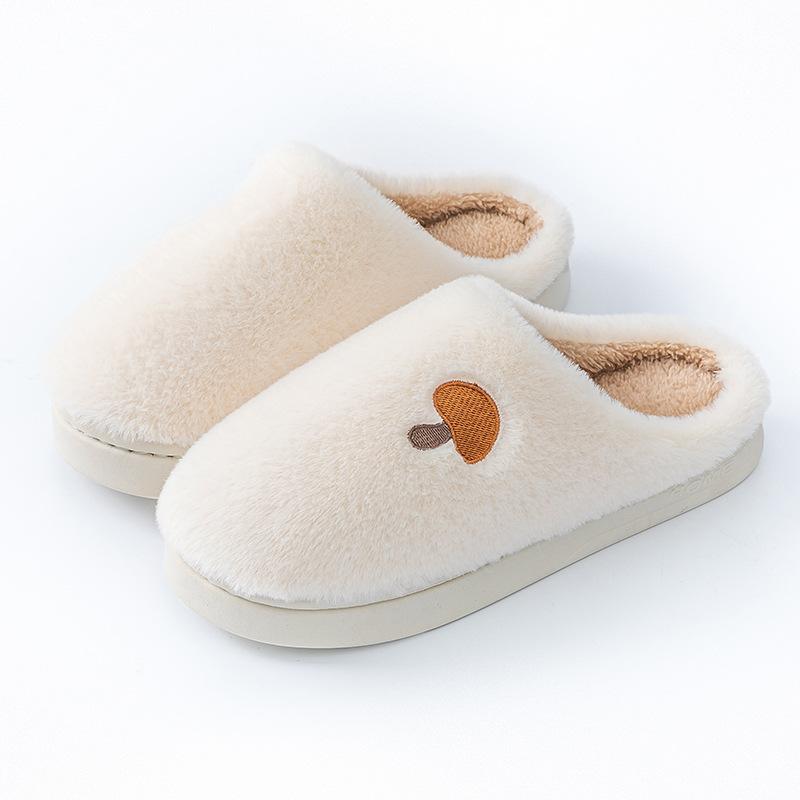 Cotton Slippers Women's Autumn and Winter Indoor Home Non-slip Thick Bottom Couple Style Velvet Warm Color Striped Cotton Drag Men