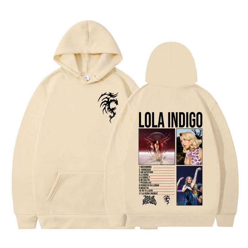 Lola Indigo Tour 2025 Vintage Hoodie Men Women Fashion Oversized Long-sleeved Tracksuit Thick Aesthetic Trendy Harajuku Pullover