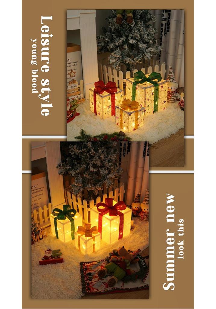 Christmas LED String Lights Gift Set: 3-Piece Decoration for Festive Party Atmosphere
