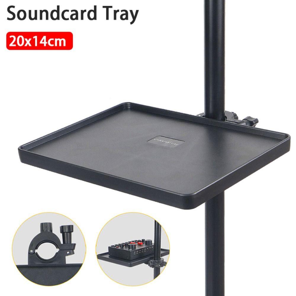 Portable Universal Microphone Stand Adjustable Clamp Tripod Bracket Holder Clamp Soundcard Tray for Live Streaming