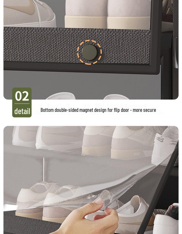 Sturdy Multi-layer Shoe Rack with Dustproof Transparent Shelves, Ideal for Home or Dorm.