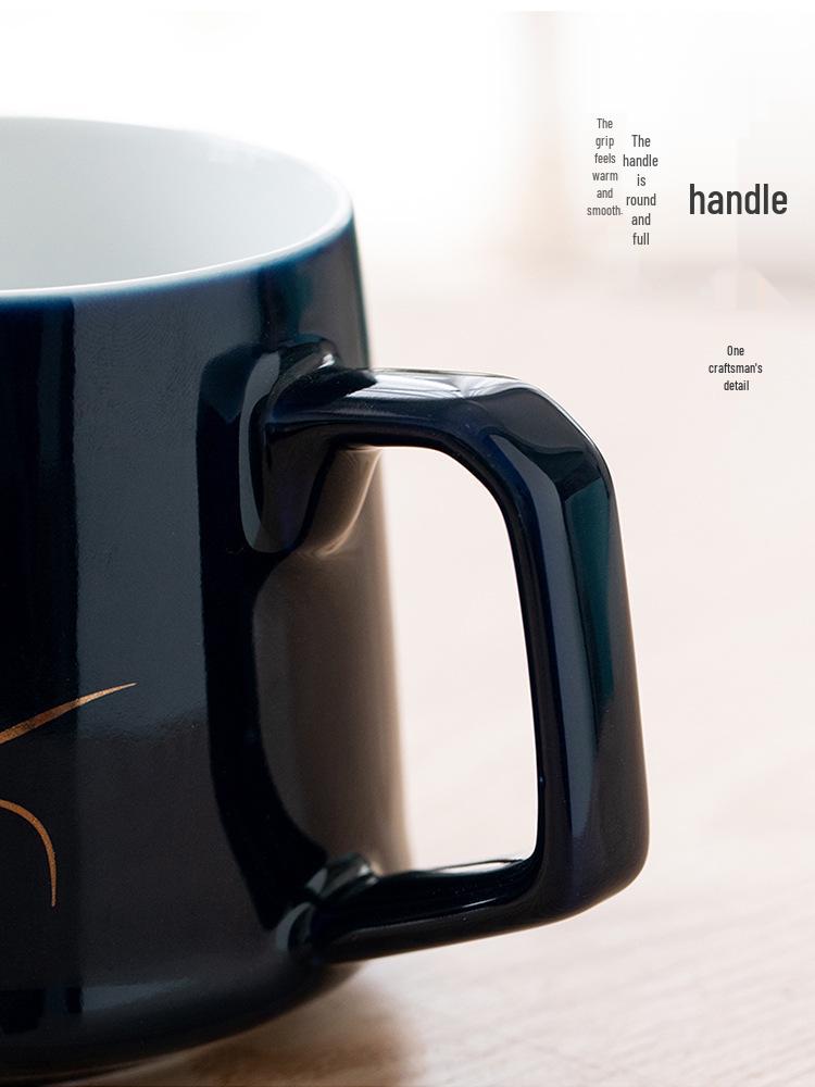 Jilan Ceramic Office Tea Brewing Cup with Lid - Customizable Business Gift