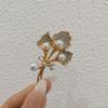 Calla Lily Brooch: Crystal, Diamond & Pearl Corsage Pin with Silk Scarf Buckle Functionality.