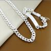 2026 Schmuck Herren Halskette Armband Galvanisierung 925 Silber 10MM Quadratische Schnalle Halskette Brückendeck Armband Set
