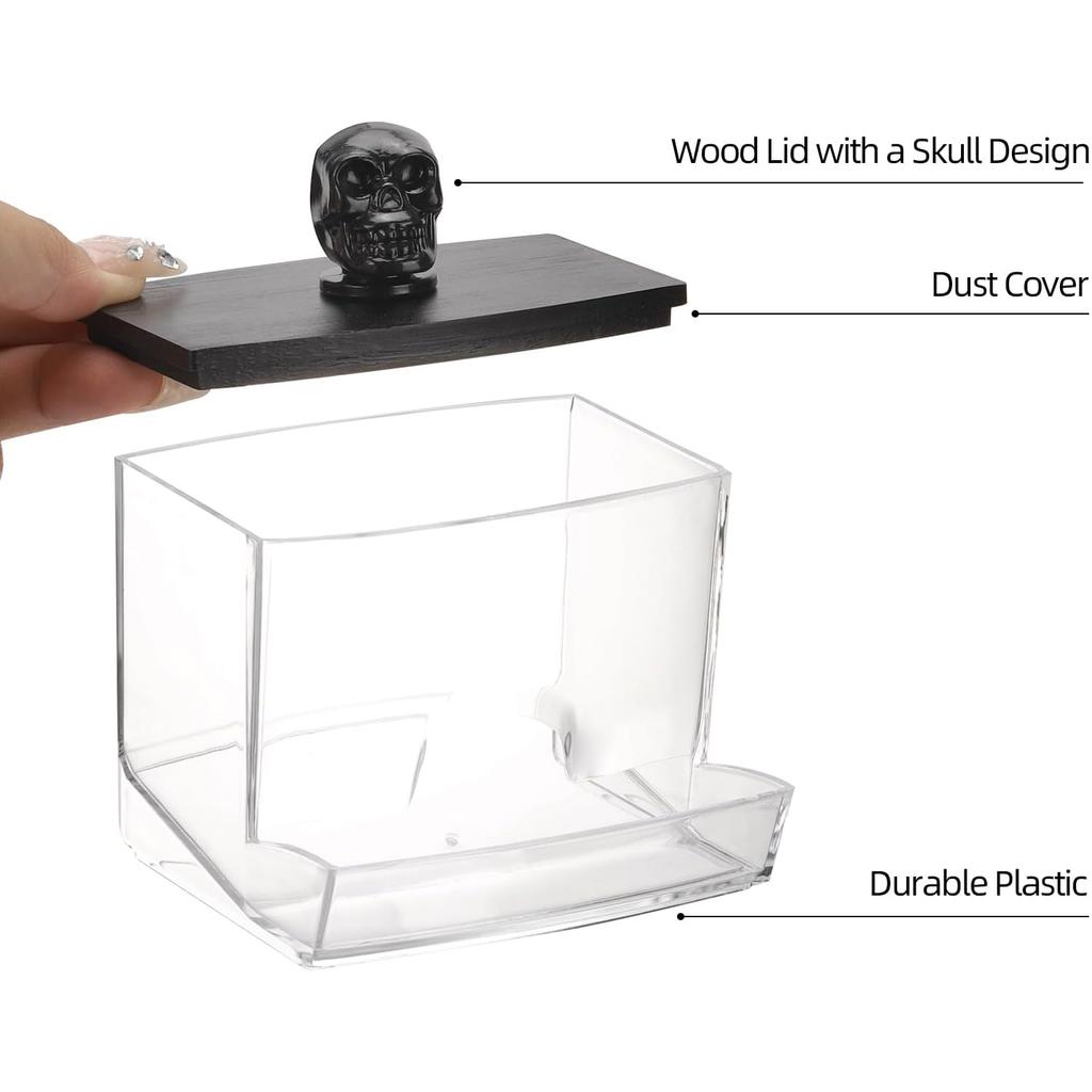 Qtip Holder Dispenser Clear Bathroom Organizer Accessories Decor Halloween for Storage-Qtips Cotton Ball Holder, Cotton Swabs