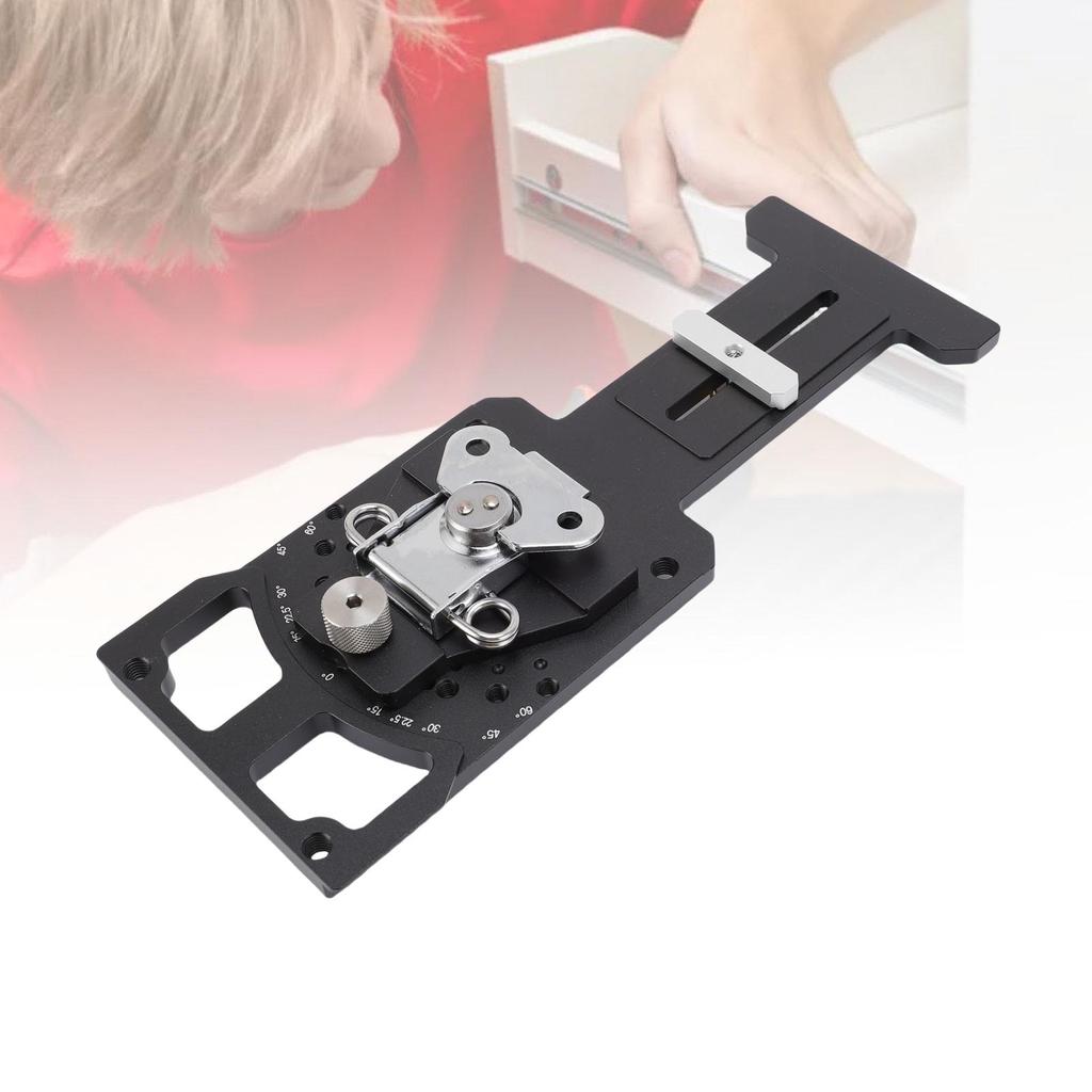 Adjustable Angle Track Saw Square Fit for Festool Aluminum Alloy Track Saw Guide Rail Square with Positive Angle Stop