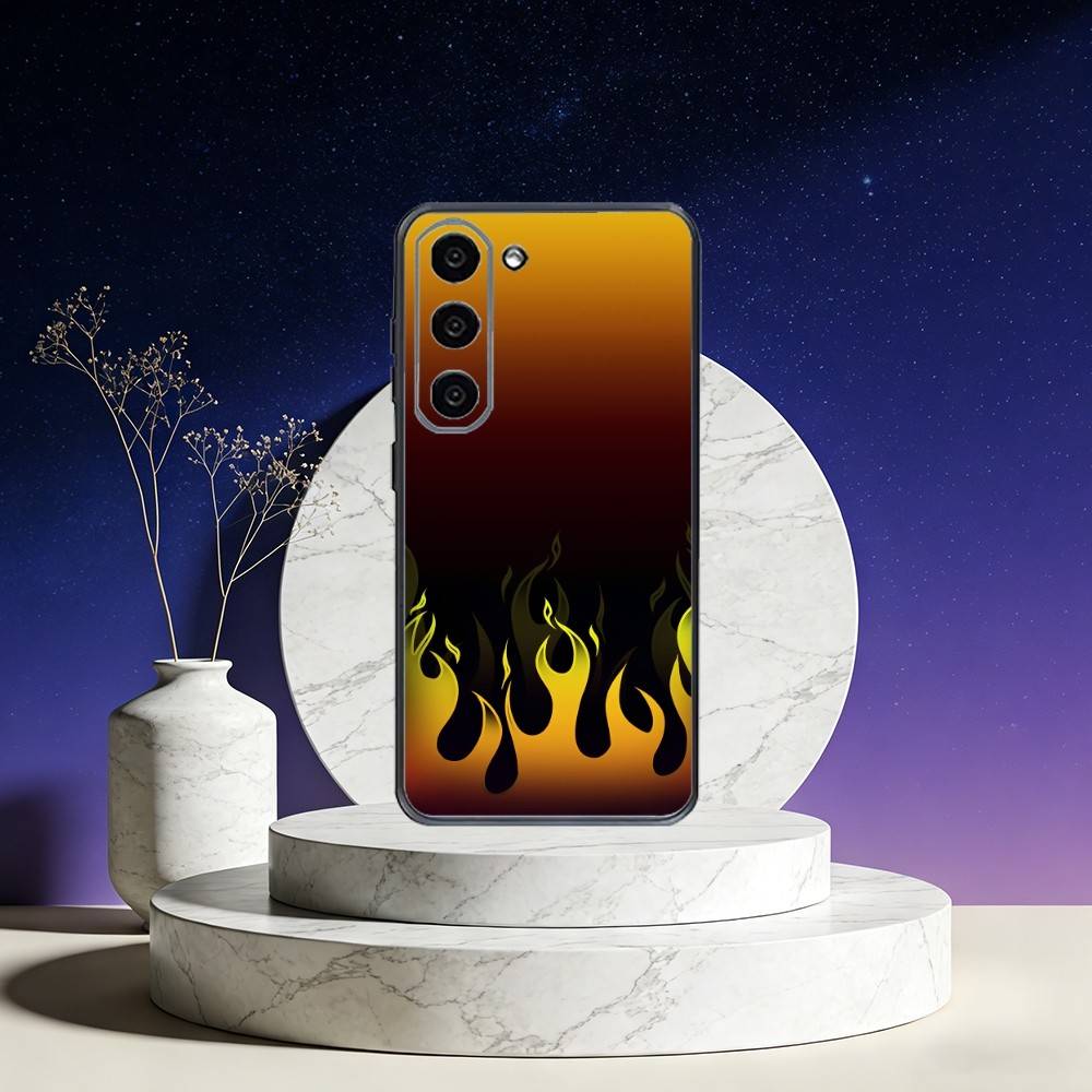 COOL Flame Phone Case For Samsung Galaxy A73,A72,A71,A70,A53,A52,A51,Others Soft Black Cover