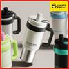 950ml Stainless Steel Insulated Cup Straw Thermos Cup Large Capacity Travel Car Coffee Mug for Hot or Cold Drinks