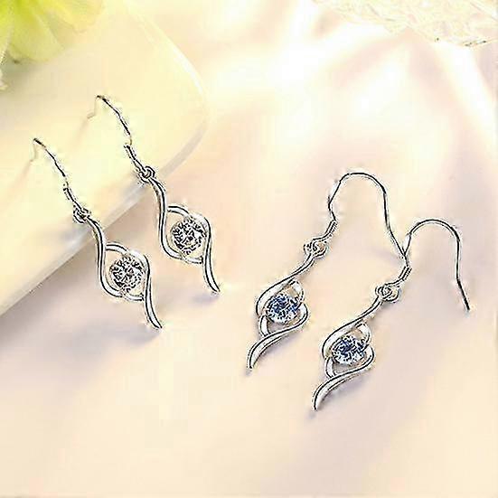 Shiny Drop Earrings for Wedding, Rhinestone Design for Women