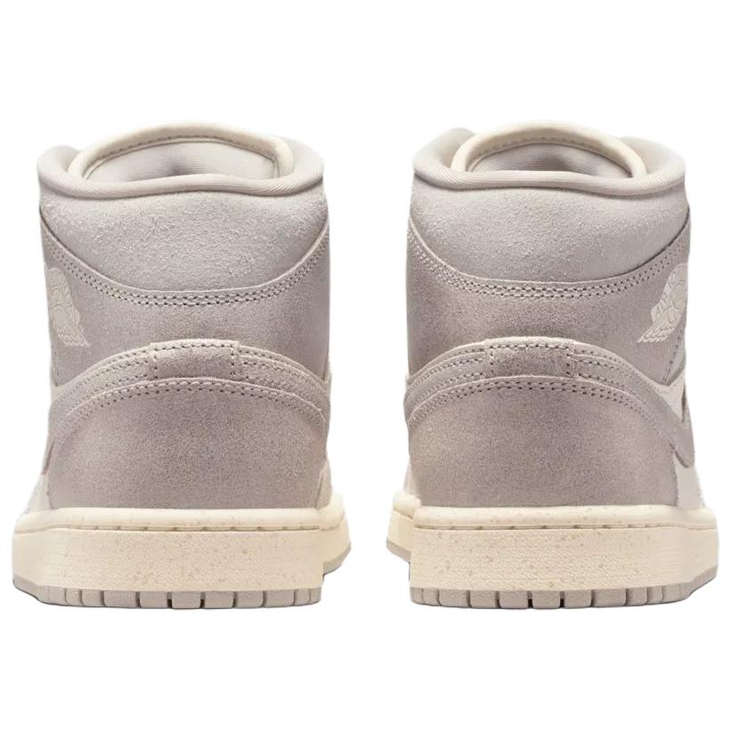 Jordan Air Jordan 1 Mid Top Vintage Basketball Shoes Women's Light Gray White IB7010-001