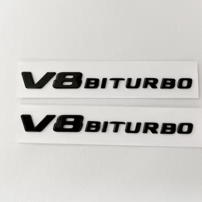 MLAI6 ABS Chrome C63 Logo V8 BITURBO Badge Car Rear Star Sticker Trunk AMG Emblem For Mercedes Benz C63 AMG W205 C205 Accessories
