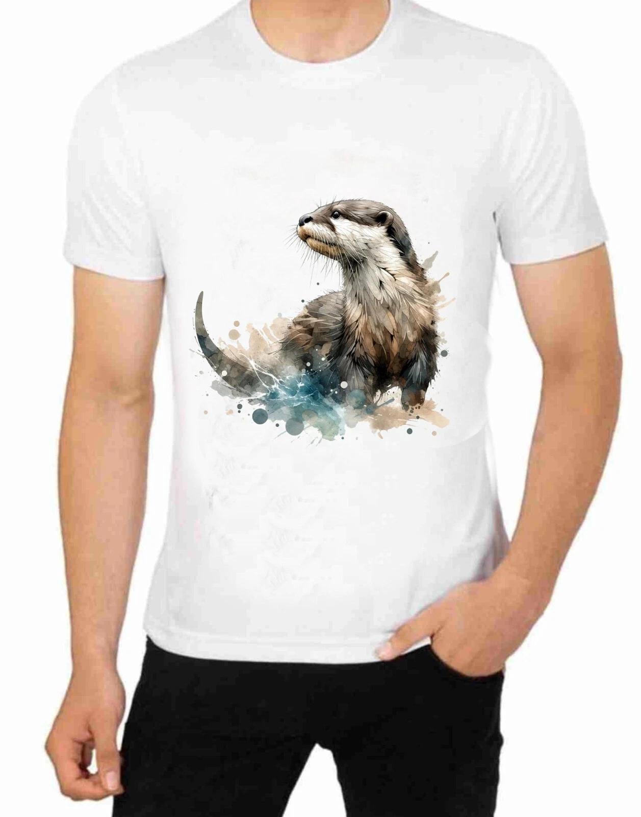 Sea Otter Water Animal Wilderness Art T-Shirt 3XL