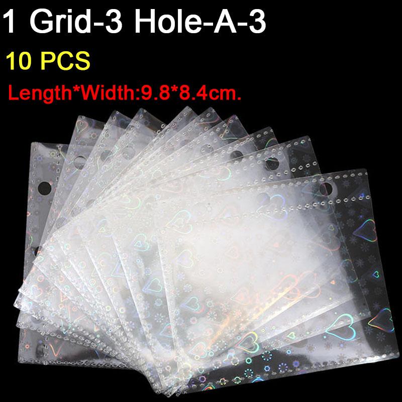 10PCS Inner Page Photocard Binder Multi-Pockets Kpop Sleeves Photo Album Page Idol Photo Card Protector Book 1/4 Grids 3/6 Holes