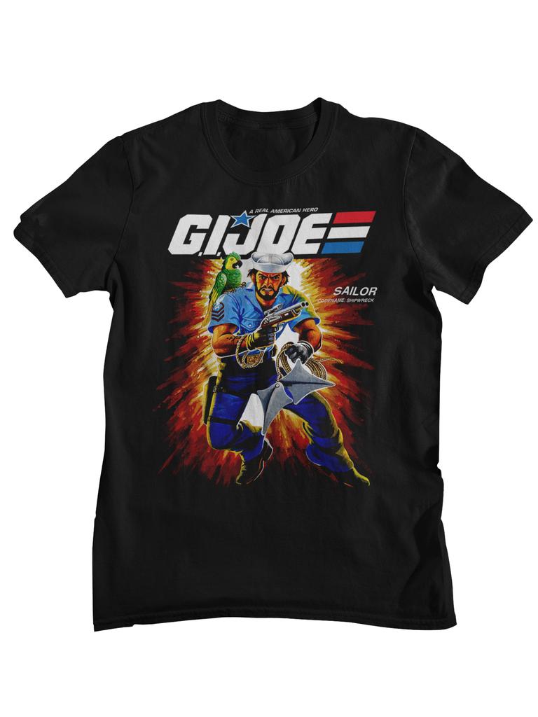 G I Joe A Real American Hero Retro Cartoon Character Printed Tshirt Unisexs and Womens Cotton Street Top