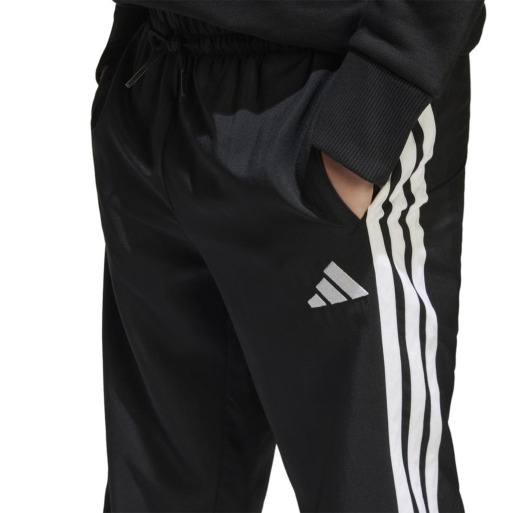 Adidas Essentials Woven Size 160 Kids' 3-Stripes Pants, Unisex, KRG89, Black/White (JD6500),