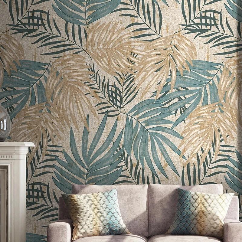 3D Wall Mural Plant Leaf Pastoral Wallpaper Bedroom Living Room TV Background Waterproof Canvas Fabric Painting Wall Art