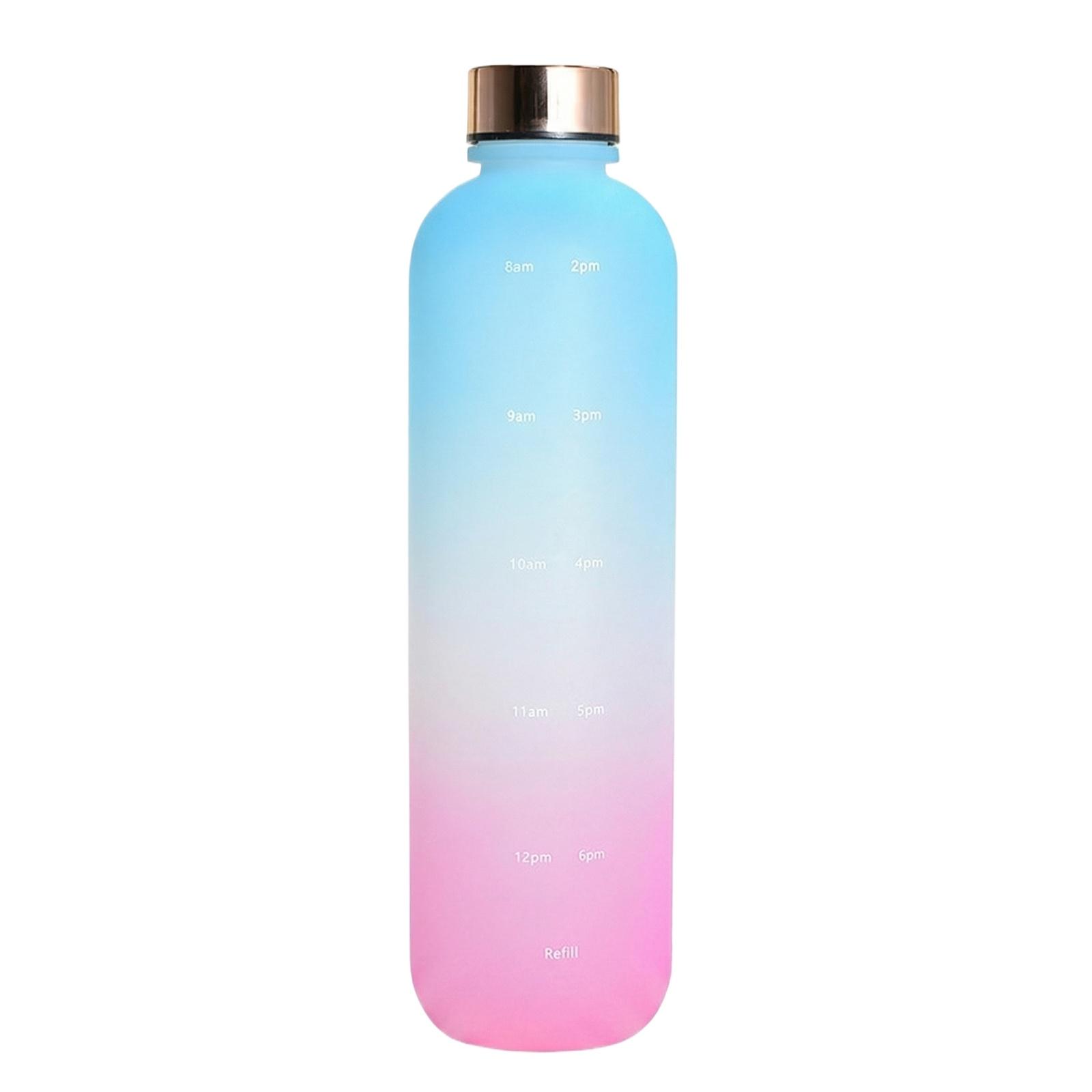 English: Gradient Color Large Capacity Frosted Sports Water Bottle one size