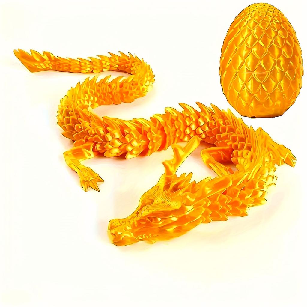 6.5Cm Dragon Scale Egg+15Cm Dragon New 3D Printing Dragon Flying Dragon Rotating Articulated Wing Dragon Home Decor