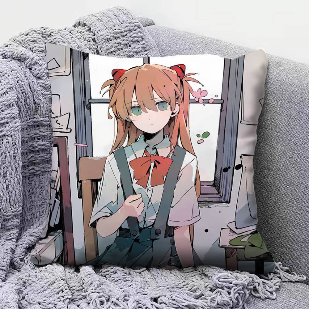 Asuka Langley Soryu Asuka Anime Girl Home Sofa Cushion Covers and Aecorative Custom Pillow Covers