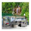 Green Forest Wall Mural Flowing Water Waterfall Wallpaper Living Room Bedroom Backdrop Wall Home Decor Mural