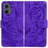 For Motorola Edge (2024) 5G Shockproof Case Tiger Imprint Leather Wallet Phone Cover