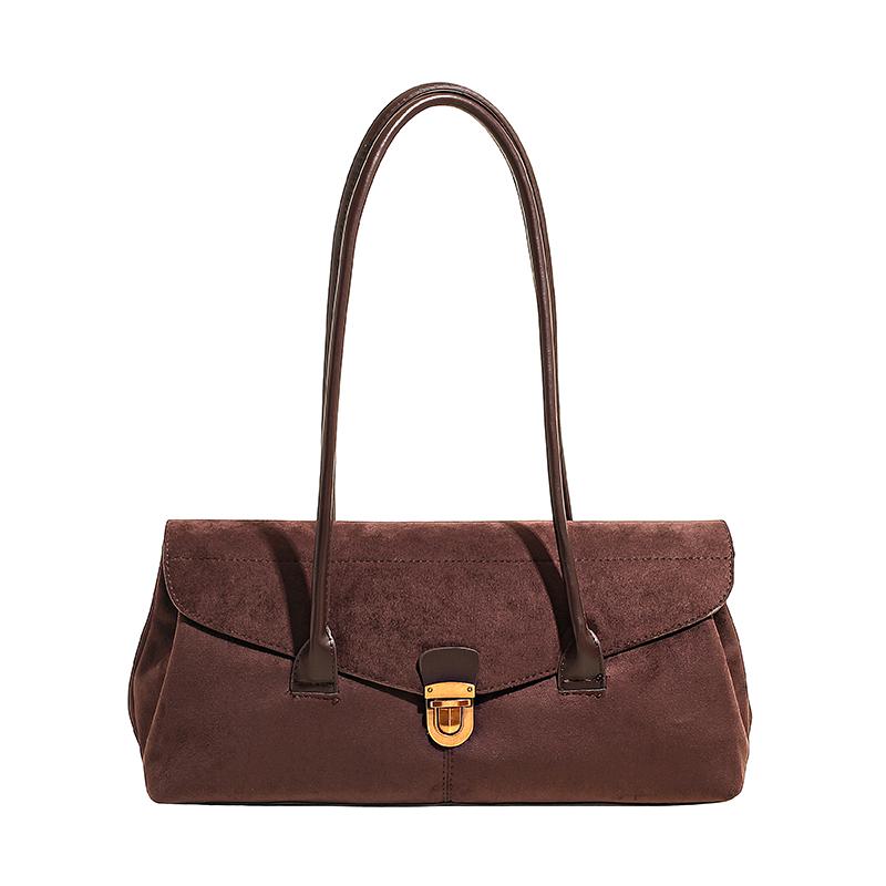 Vintage college style tote bag simple shoulder armpit bag ins premium sense niche locomotive bag
