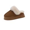 New Large-sized Cotton Shoes with Fleece, Flip-flops, Thick Soles and One-step Pedals for Warmth