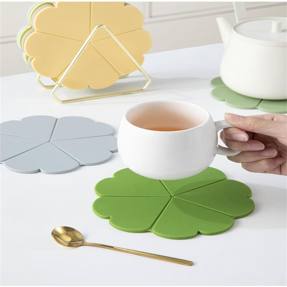 Silicone Flower Heat-Resistant Coaster Dining Table Mat Home Use Anti-Burn Tea Coaster Premium Tableware Mat Creative Pot Mat