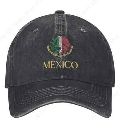 Mexico Gold Washed Baseball Cap Mexican Soccer Casual Trucker Hat Summer Couple Women Hiking Fishing Sunscreen Snapback Cap