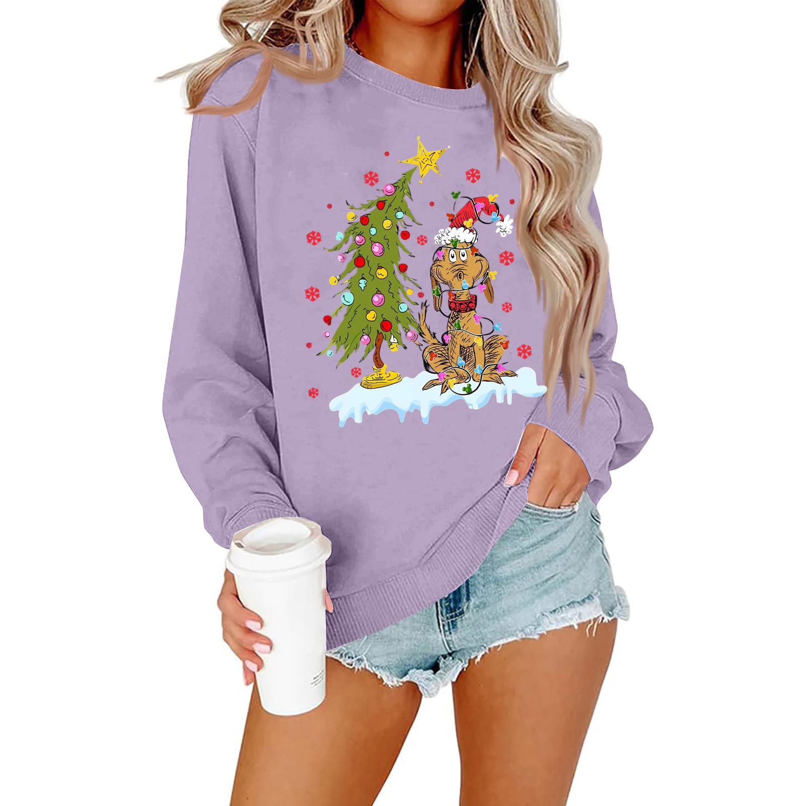 

Женские свитера с круглым вырезом, полосатые, милые, с цветными блоками, осенне-зимние вязаные пуловеры L фиолетовый