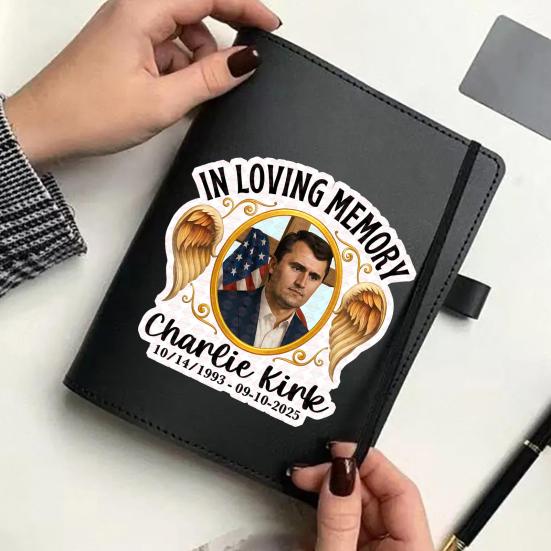 10Pcs Commemorative Charlie Stickers Patriotic Vinyl Decals USA Flag Laptop Decal for Car Water Bottle Vehicle Window Decals