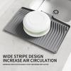 Silicone Dish Drying Mat For Kitchen Counter, Dish Drying Pad, Non Slip Drainy Pad With Built In Drainy, Heat Resistant Stone Drying Mat 18.9*14in