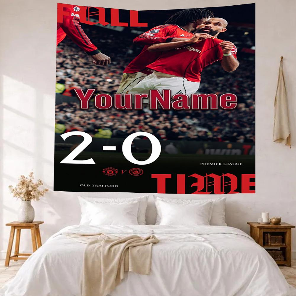 Manchester Custom Your Name Wall Decor Tapestry Art For Pet Memorial Birthdaywedding Party Backdrop Family Gift