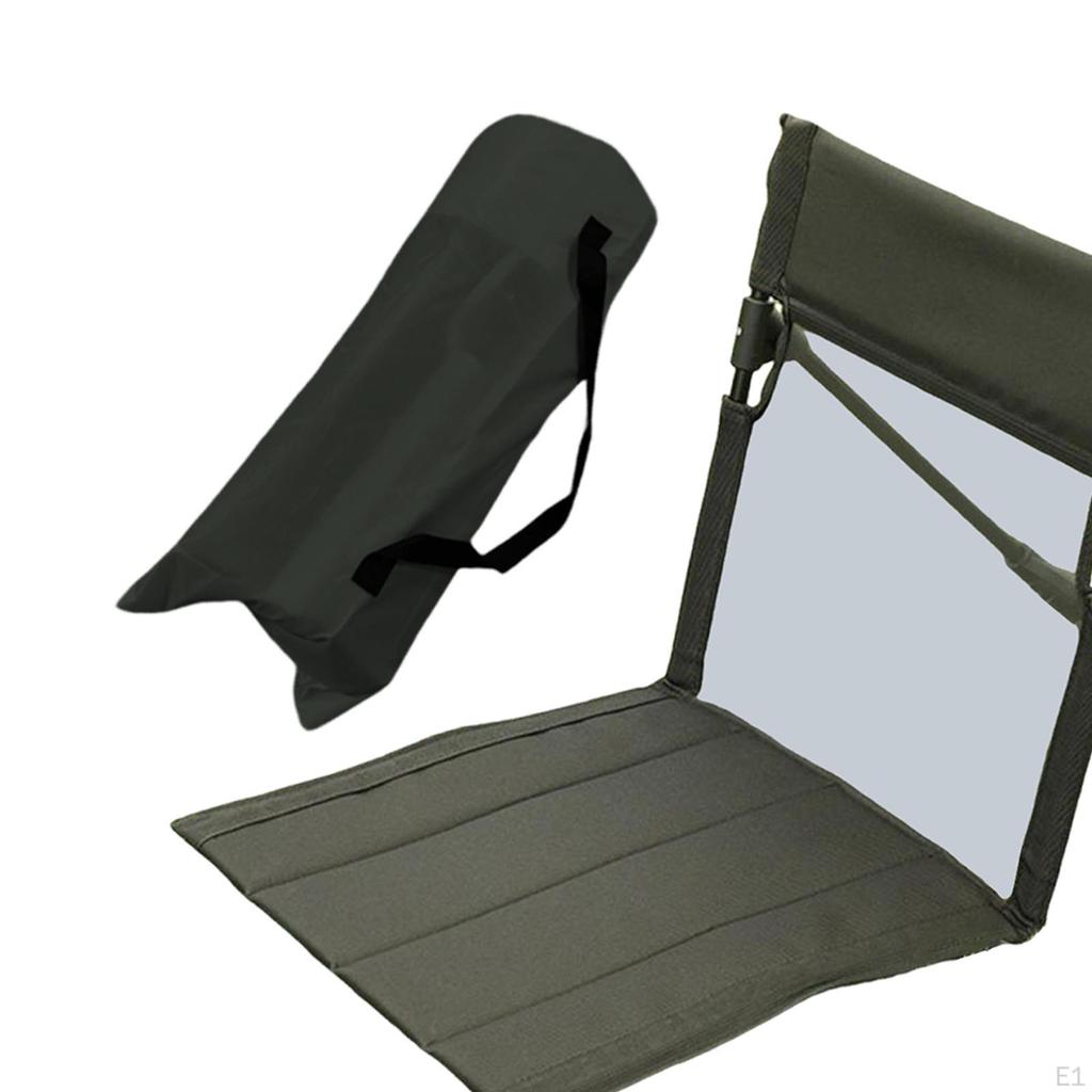 Floor Chair with Back Support Camp Bleacher Cushion Seat Pad Storage Bag Foldable Beach