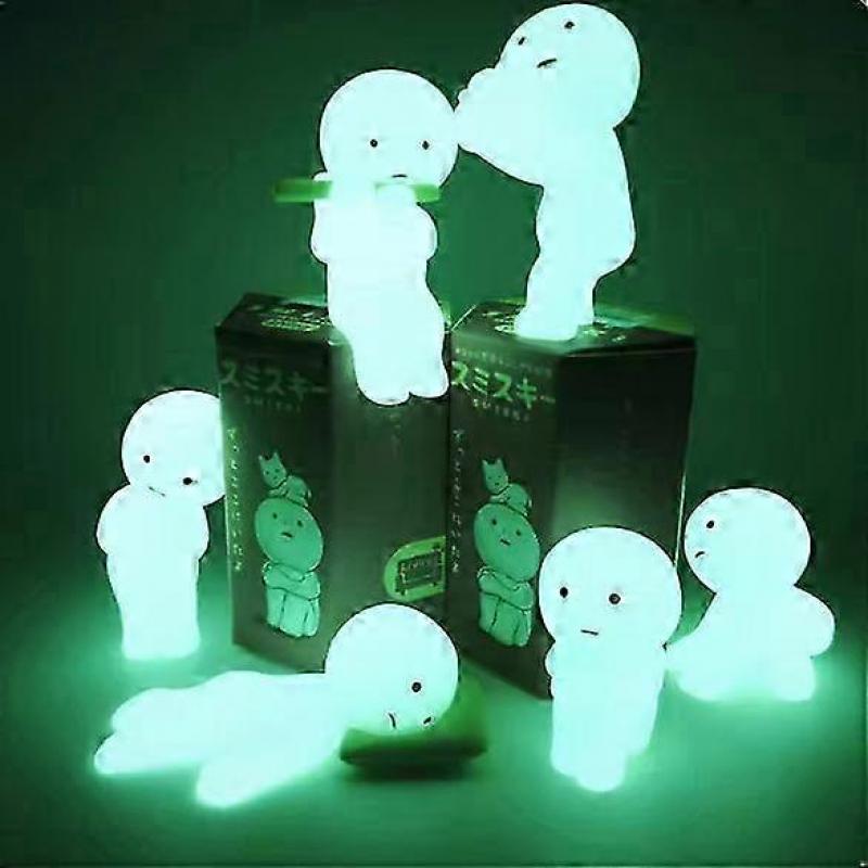 6pcs Smiski Blind Box Sunday Series Yoga Fitness Series Minifigure Noctilucent Decoration Doll Bedroom Toilet