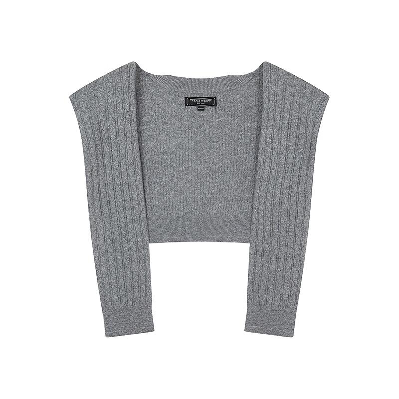 Teenie Weenie Women's Shawl-Style Short Sleeve Knit Sweater