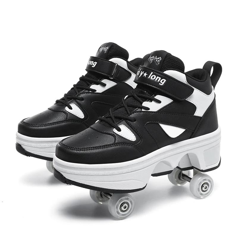 2025 New Roller Skates Students Outdoor Wheel Shoes Multi-functional Sports Shoes 33-43 Size High Quality Roller Skates